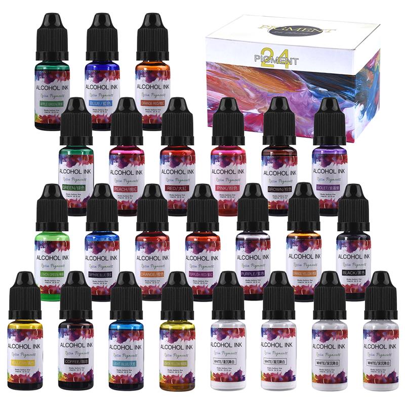 Resin Dye Opaque - エポキシ樹脂,24色/バッチ,10ml,アート,液体,注入,冷凍,職人技
