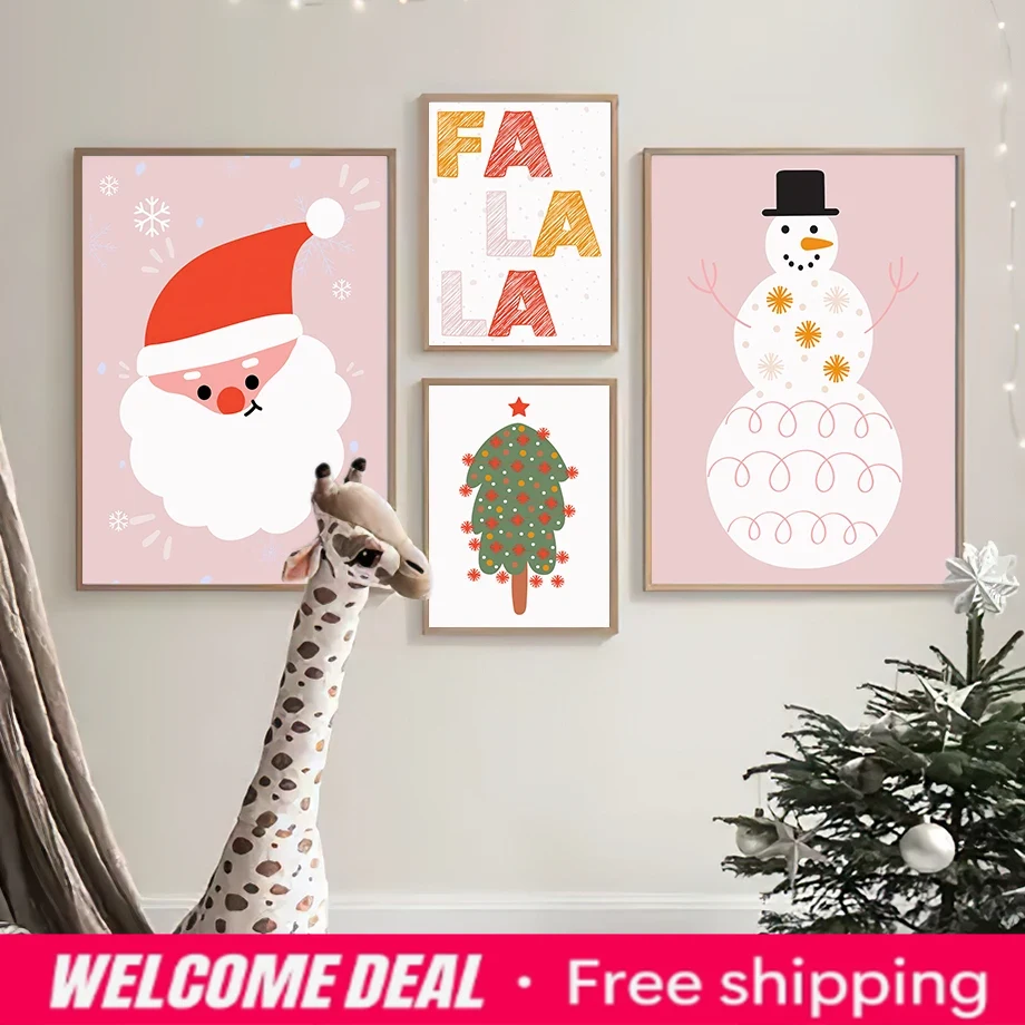 Resin Art Quotes - クリスマスサンタ クリスマスツリー ファララ引用ポスター ミニマリストプリント ダイヤモンドペインティング ウォールアート