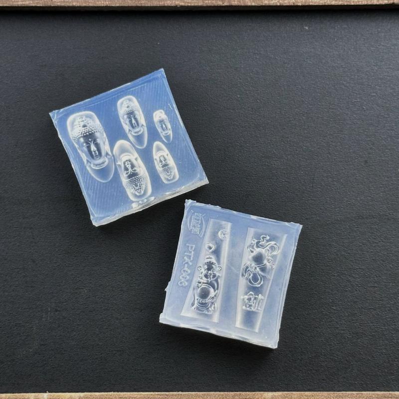 Resin Art Template - 3Dアクリルネイルアートモールドシリコンテンプレート ラッキーヘッドチャーム マニキュアデコレーション DIYレジンジュエリー ネイルデザインクラフト