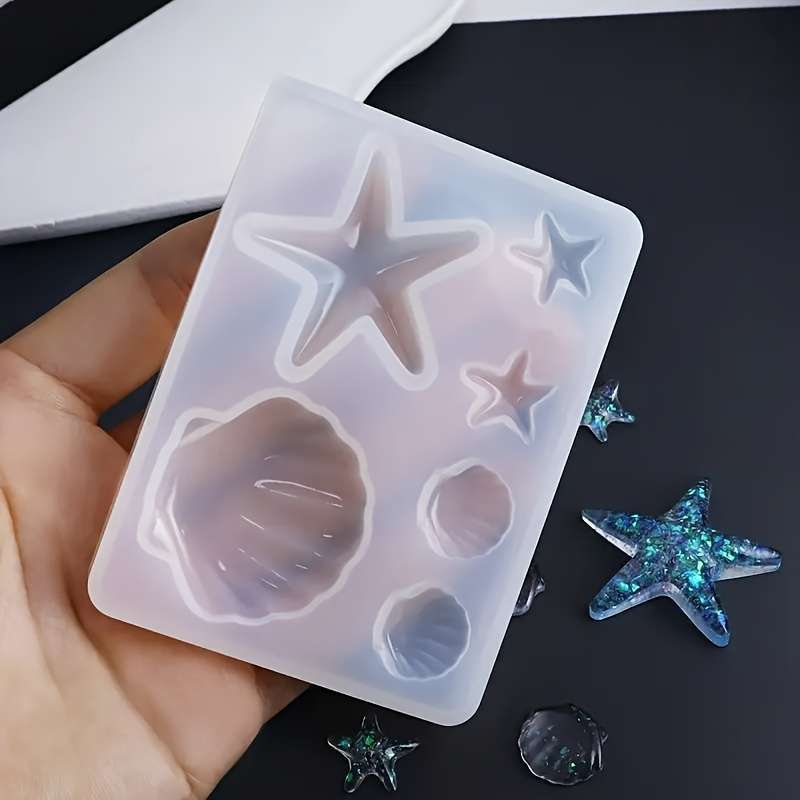 Resin Art Acrylic - DIY 海洋テーマクリスタルエポキシ樹脂シェルジュエリーペンダントシリコーン型ジュエリーペンダント作成型 UV 樹脂型