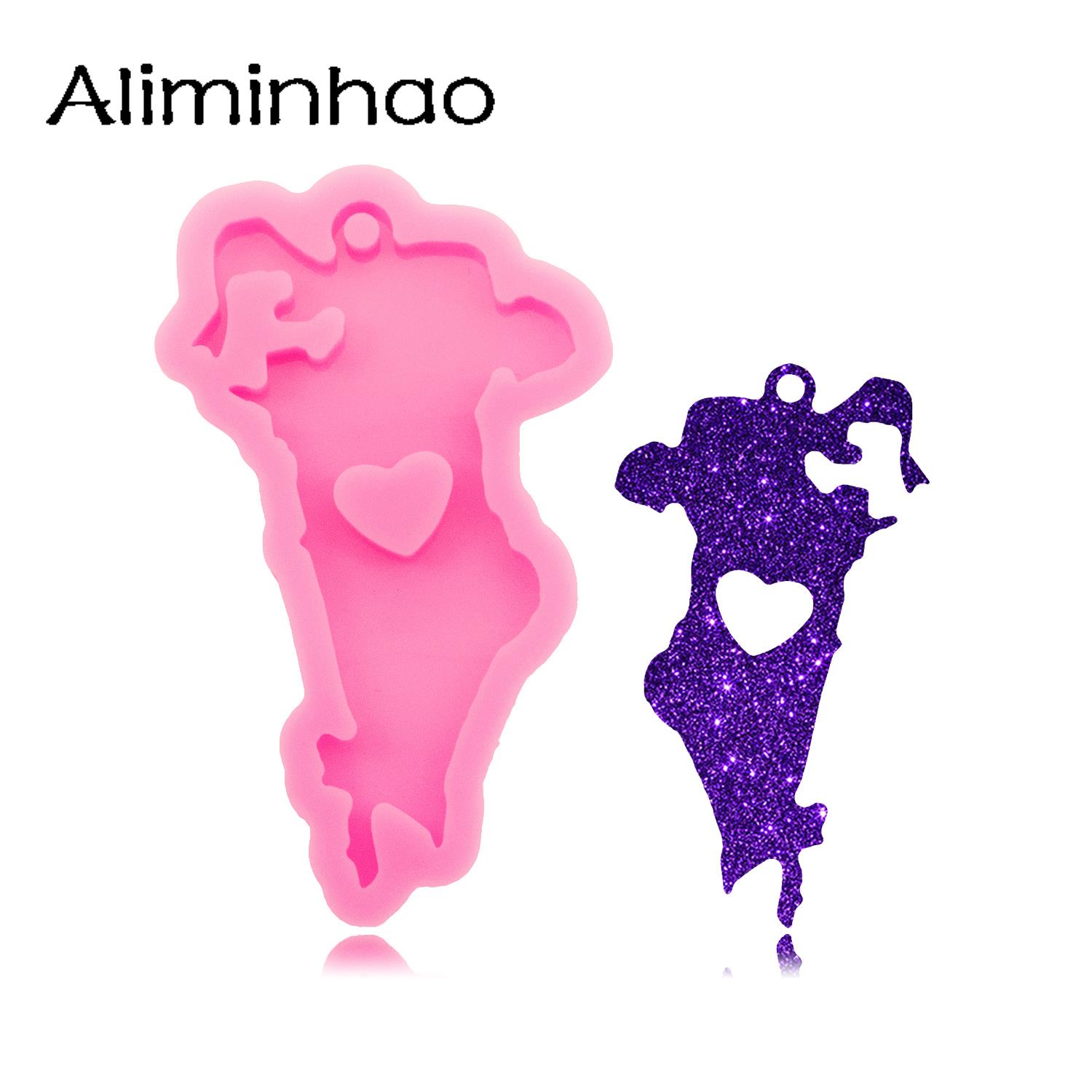 Resin Art A Keychain - Dy1435光沢のあるレインマップシリコンレジンキーチェーン金型ジュエリー、エポキシ樹脂アートDIYで工芸品を作成するためのシリコンモールドを作成