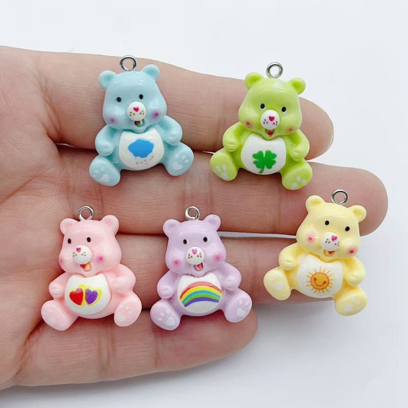 Resin Art Pendant - 10個の漫画動物チャームペンダントDIY作成用イヤリング、ネックレス、ブレスレット、アクセサリー、装飾品