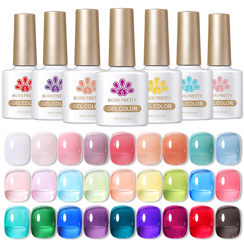 Resin Dye Opaque - BORN PRETTY 10 ミリリットル半透明ゼリーヌードジェルネイルポリッシュカラフルなワニス半永久 UV LED