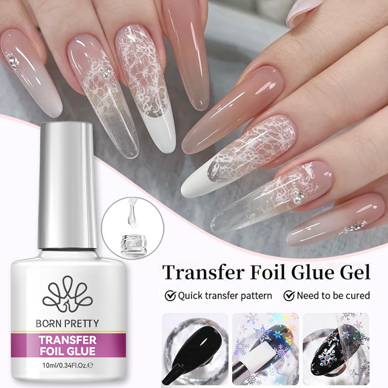 Uv Lamp Nail Resin - BORN PRETTYネイルフォイルグルーゲル10MLフォイル転写ジェル（フォイルネイルステッカーDIYネイルアートマニキュアサロンホームUV LEDランプ必要）