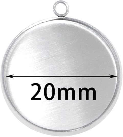 20個のステンレス鋼ラウンドベゼルブランクペンダントトレイ、 - Resin Art Pendant のレビューと価格