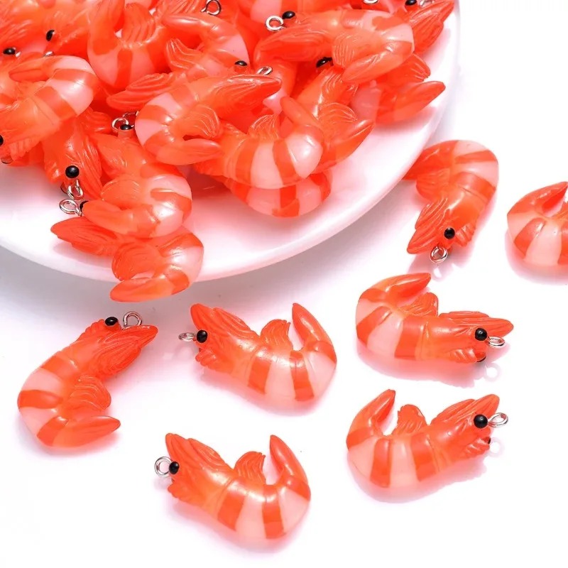 10 個アクリル樹脂漫画シーフードチャーム 3D 模擬ロブス - Resin Art Box のレビューと価格