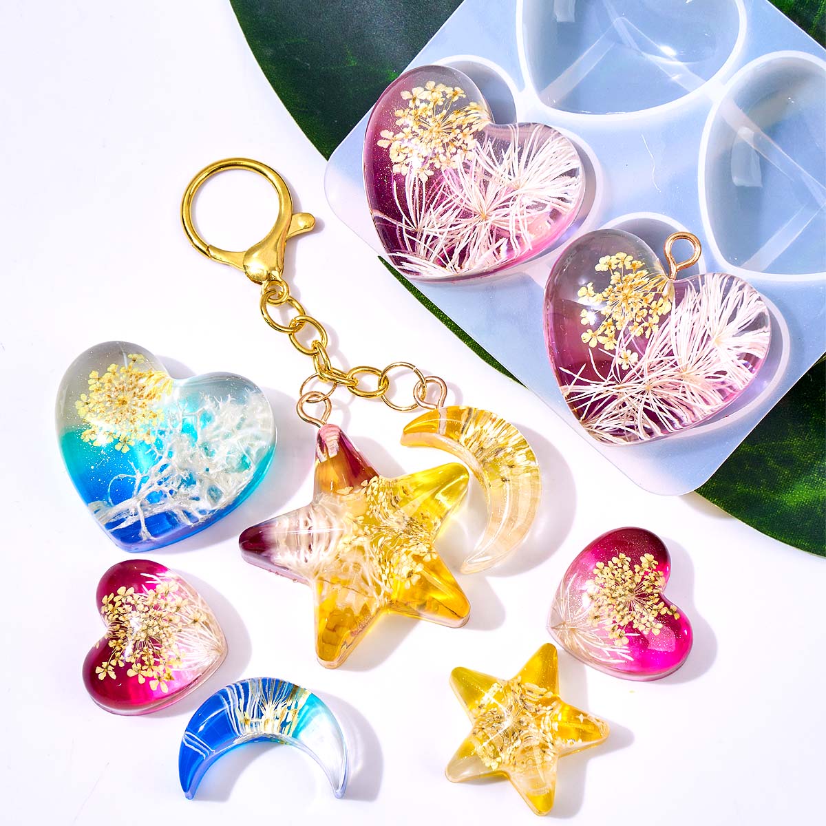 ハートスタームーンペンダントシリコンモールド DIY エポキ - Resin Art Mold のレビューと価格