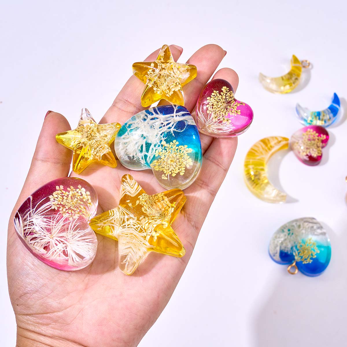 ハートスタームーンペンダントシリコンモールド DIY エポキ - Resin Art Mold のレビューと価格