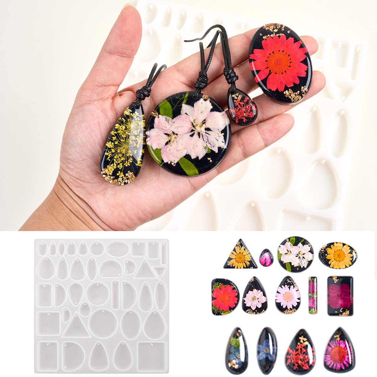 タイムストーンペンダントシリコーン型 DIY ジュエリークラ - Resin Art A Keychain のレビューと価格