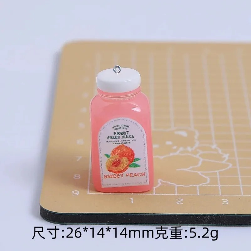 10個入り かわいいミニ3Dチェリーオレンジジュースボトル  - Resin Art Pendant のレビューと価格
