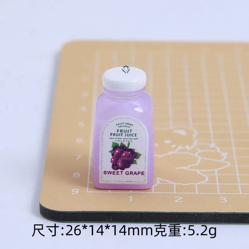 10個入り かわいいミニ3Dチェリーオレンジジュースボトル  - Resin Art Pendant のレビューと価格