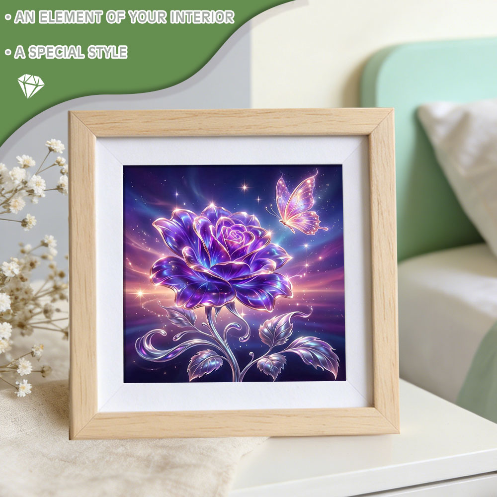 Huacan フルスクエアラウンドダイヤモンド絵画ローズバタ - Resin Art Of Rose のレビューと価格