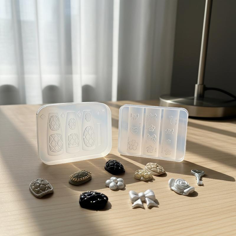 シリコーンネイルモールドチェック柄リボンフラワー再利用可能な - Resin Art Template のレビューと価格