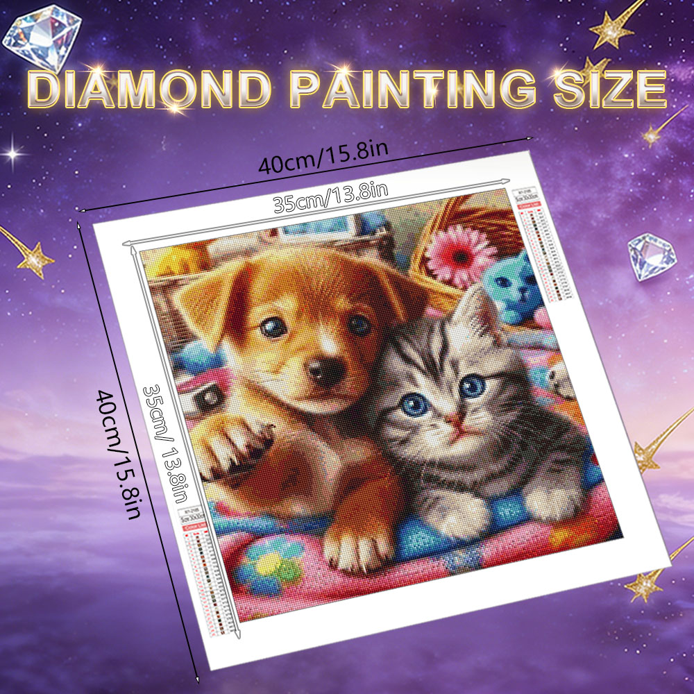 HUACAN 5D DIYダイヤモンドモザイク 猫 犬 動物 - Resin Art Of Rose のレビューと価格