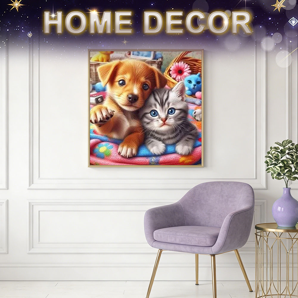 HUACAN 5D DIYダイヤモンドモザイク 猫 犬 動物 - Resin Art Of Rose のレビューと価格