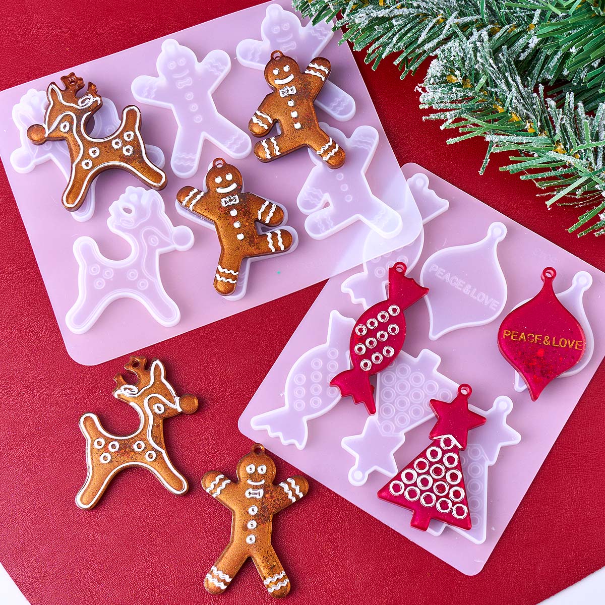 クリスマスシリーズイヤリングペンダントシリコンモールド DI - Resin Art Mold のレビューと価格