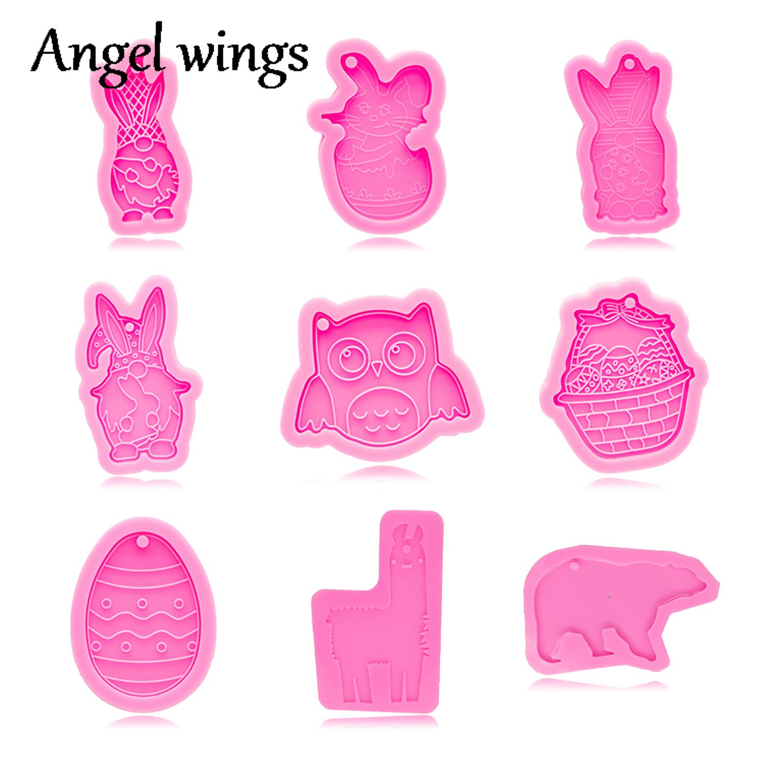 Dy0943シリコンイースターバニー/卵/フクロウ/クマ型、 - Resin Art A Keychain のレビューと価格