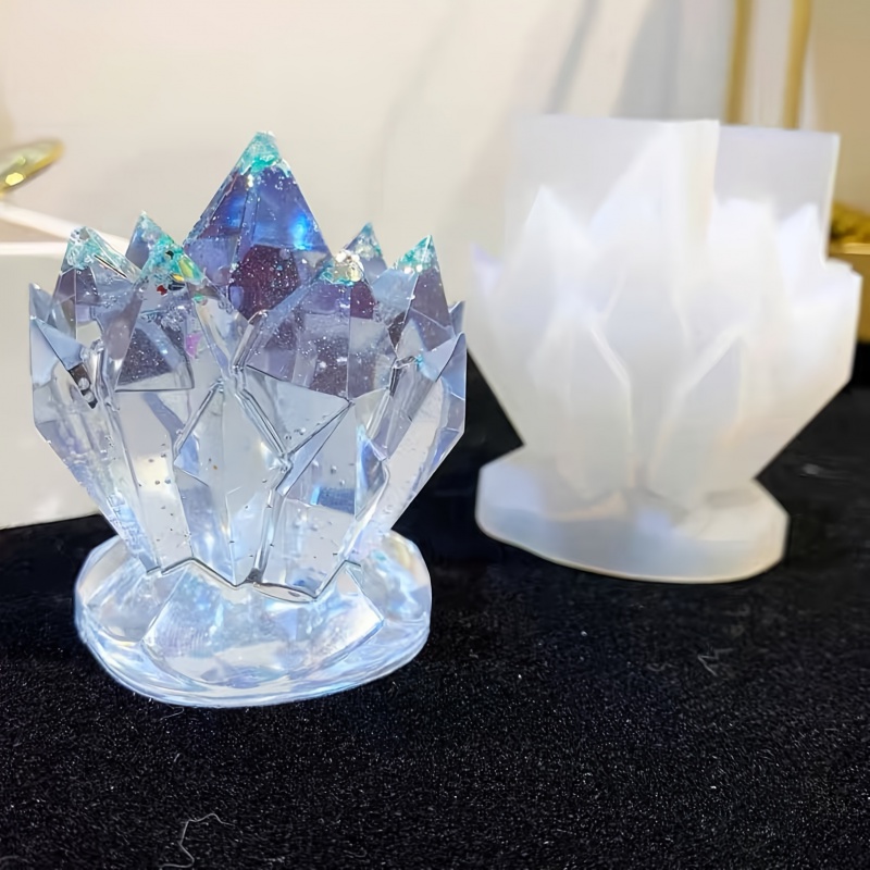 シリコンモールドキャンドル,クリスタルクラスター装飾,時計ジ - Resin Art Mold のレビューと価格