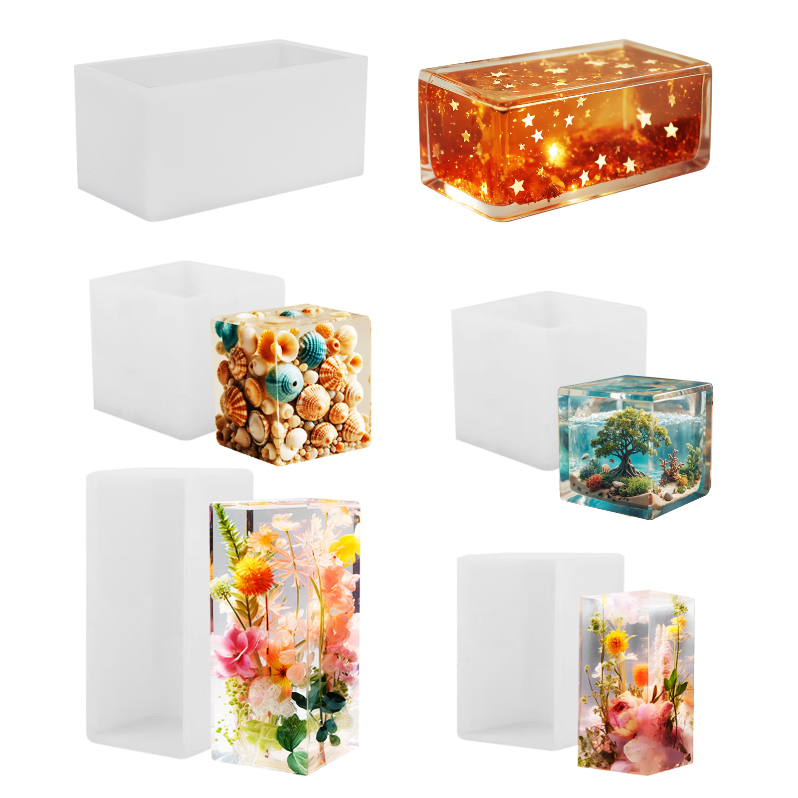 エポキシ鋳造型シリコンモールド DIY 立方体樹脂型クリスタ - Resin Art Acrylic のレビューと価格