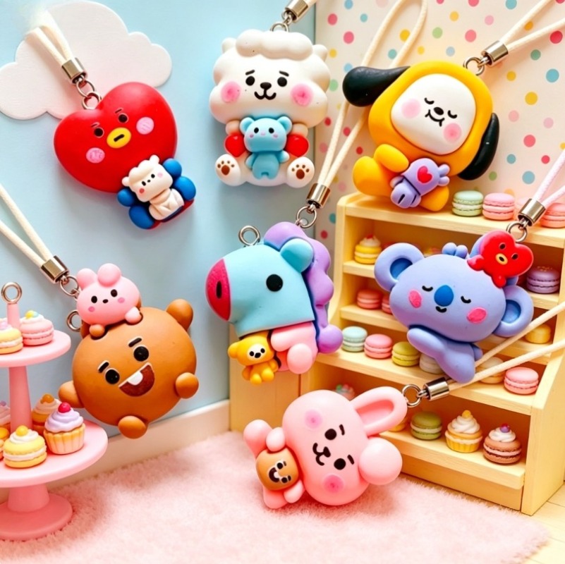 7 個 BT21 樹脂漫画チャーム DIY アクセサリークラ - Resin Art Pendant のレビューと価格