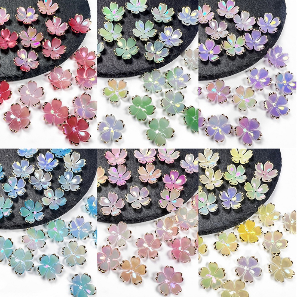 50個/ロット 19mm アクリル製桜の花ビーズ 花びらチャ - Resin Art Box のレビューと価格
