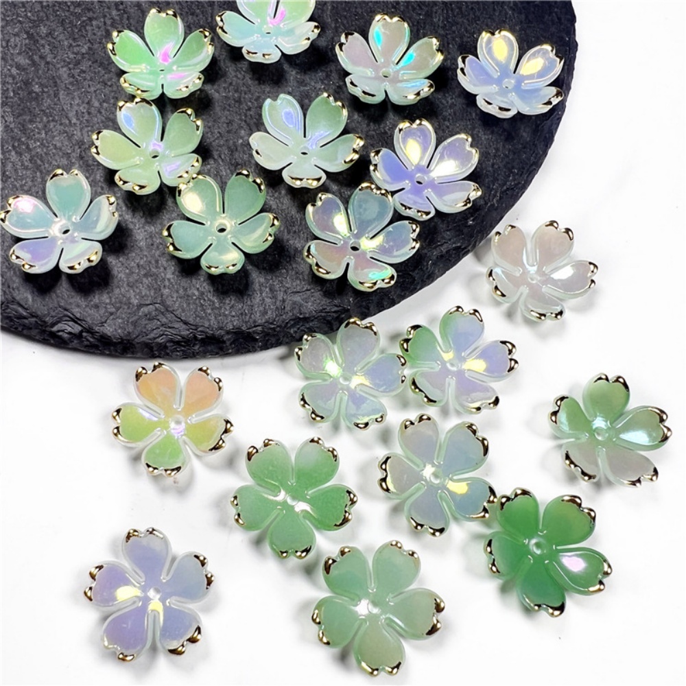 50個/ロット 19mm アクリル製桜の花ビーズ 花びらチャ - Resin Art Box のレビューと価格
