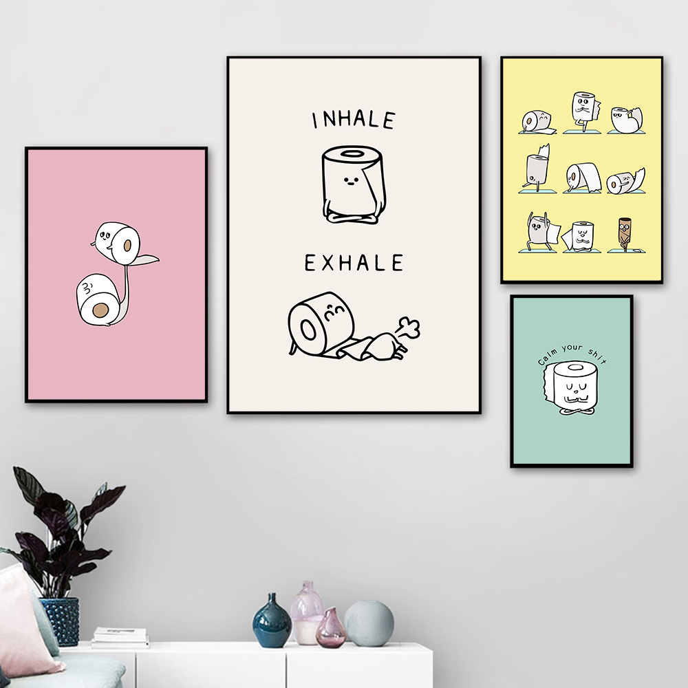 トイレットペーパーヨガ面白い引用句ミニマリストウォールアート - Resin Art Quotes のレビューと価格