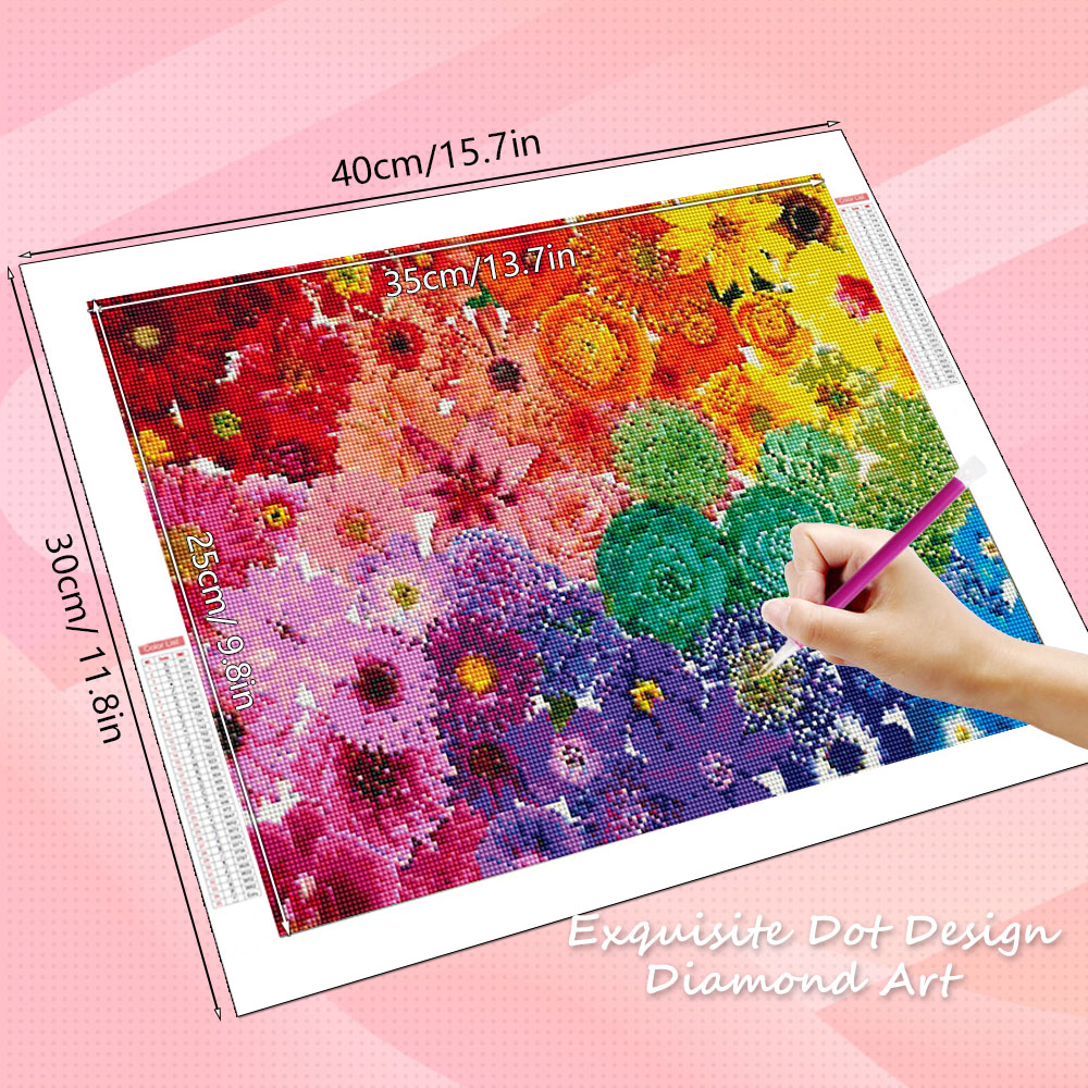 HUACAN ダイヤモンドアートキット 花 カラフルなバラ  - Resin Art Of Rose のレビューと価格