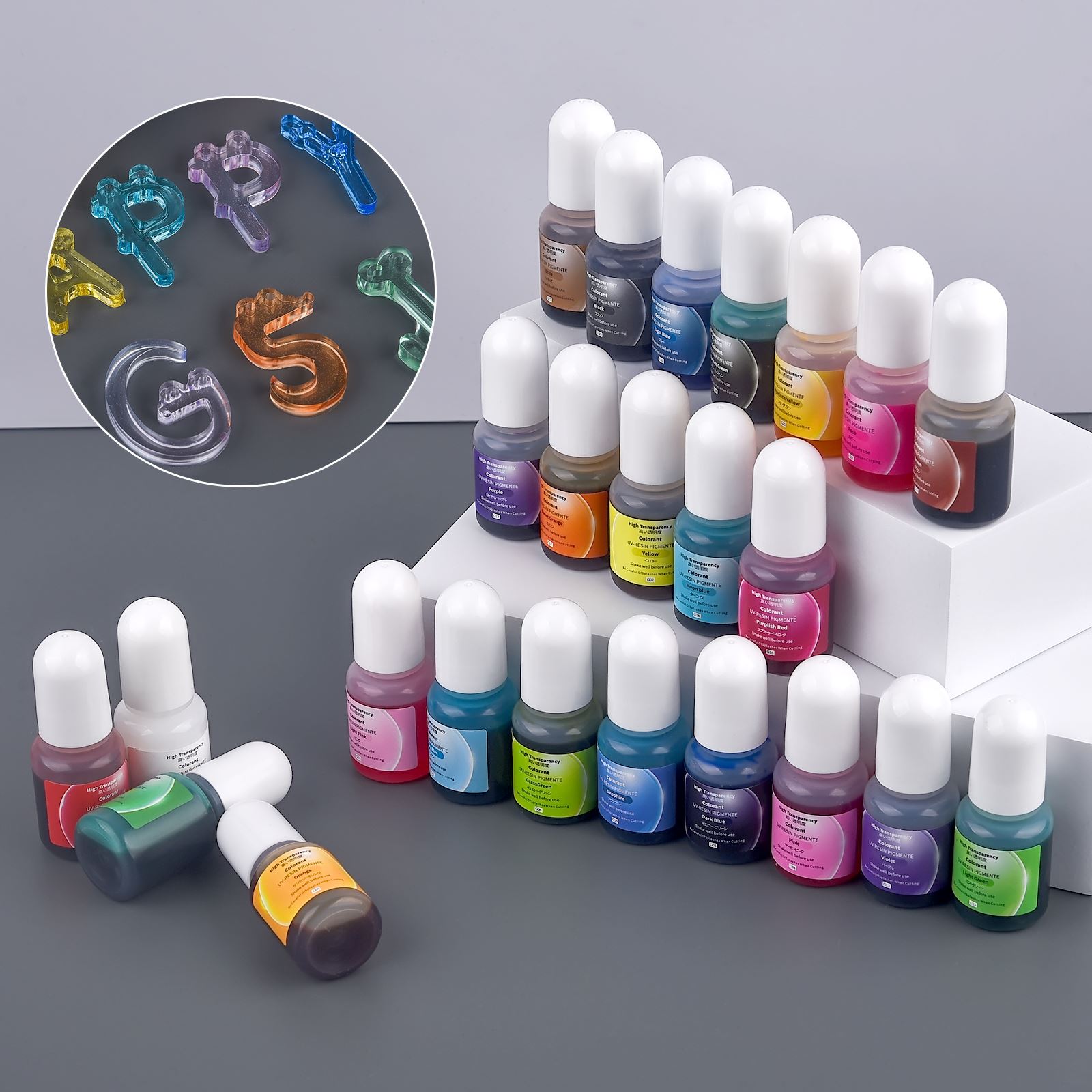 24色 5ml エポキシ樹脂顔料 透明 無毒 ABエポキシ樹 - Resin Dye Opaque のレビューと価格