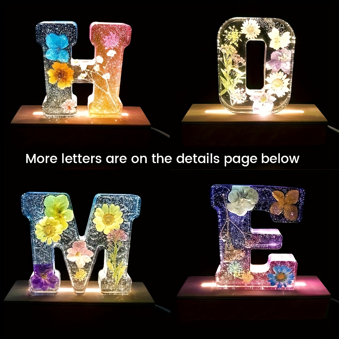 7インチ大型レターレジンモールド、3D大文字レジンモールド、 - Resin Art Mold のレビューと価格