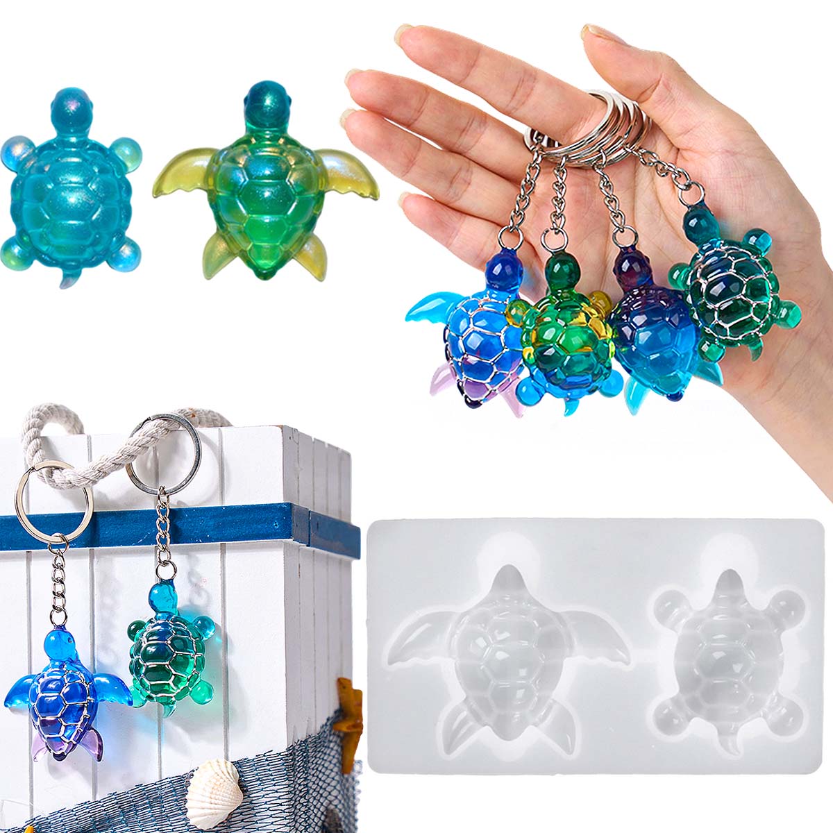 3D ウミガメキーホルダーシリコーン型 DIY 海洋テーマ動 - Resin Art Mold のレビューと価格